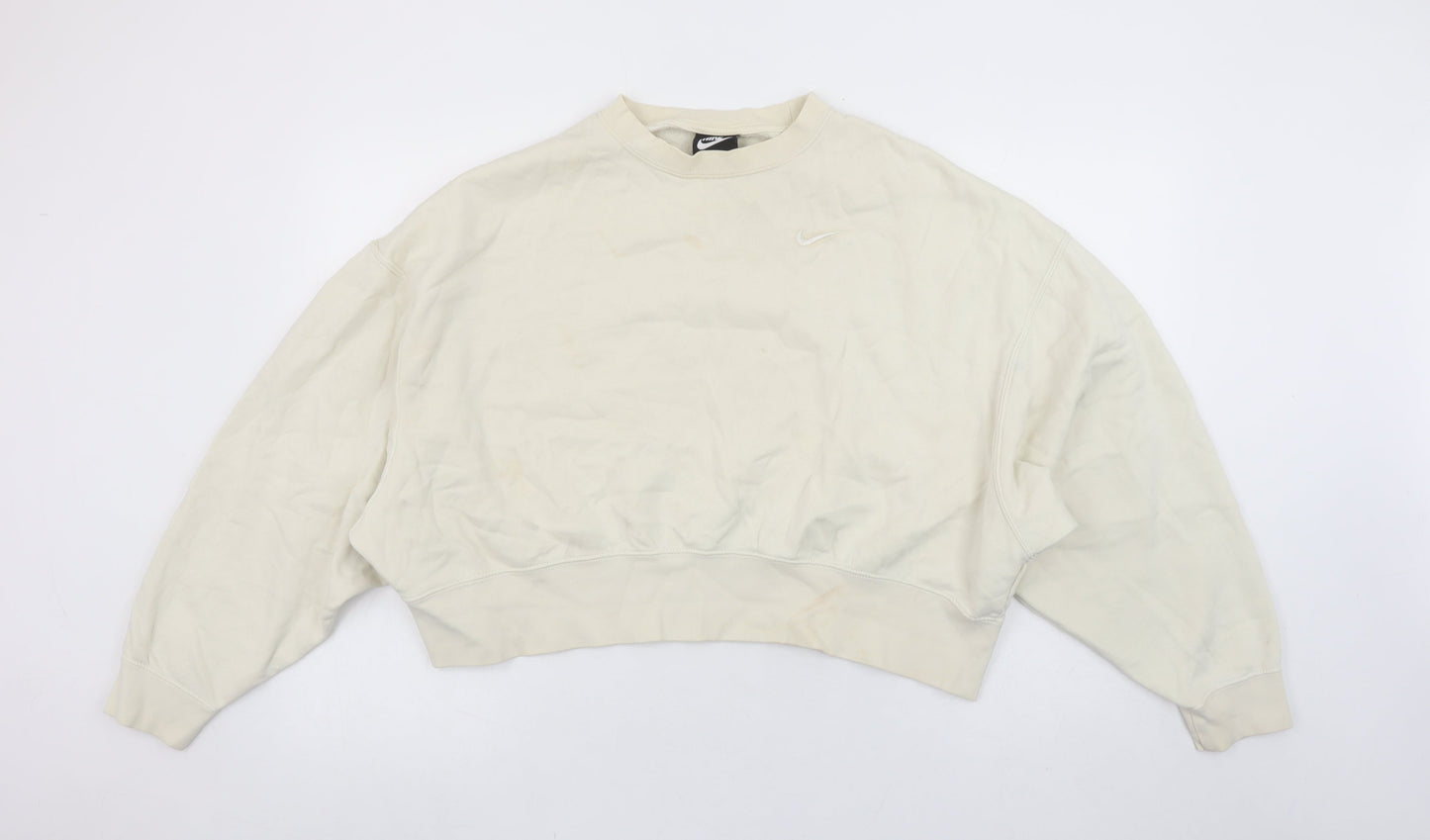 Womens UK Size S Nike Beige Pullover Sweatshirt