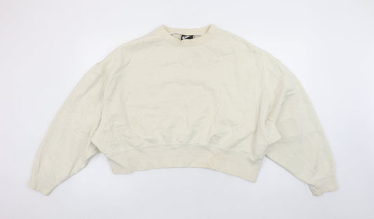 Nike Women's Beige Crew Neck Pullover Sweatshirt Size S