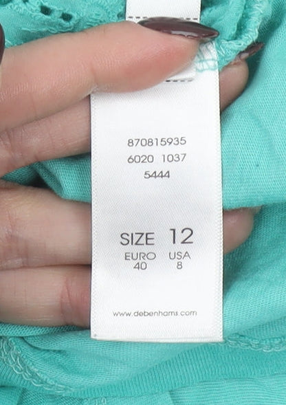 Womens UK Size 12 By Henry Holland Green Camisole Blouse