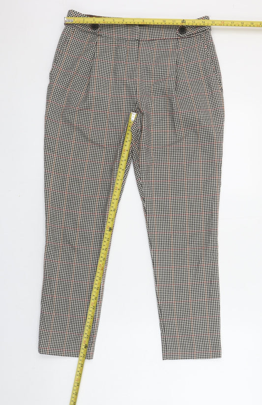 Next Tailoring Women's Multicoloured Check Slim Tapered Trousers Size 8