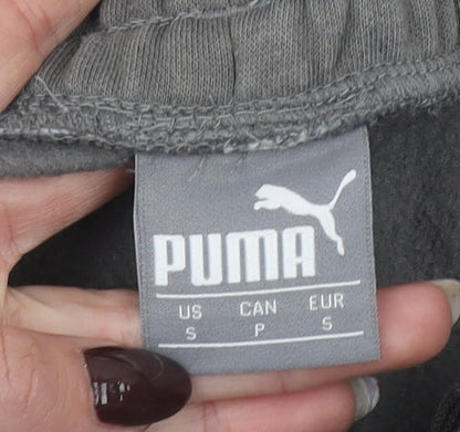 Puma Men's Grey Jogger Sweatpants S Regular Fit Elastic Waist