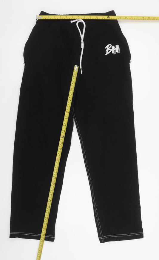 Womens UK Size M BH Regular Fit Jogger Black Trousers
