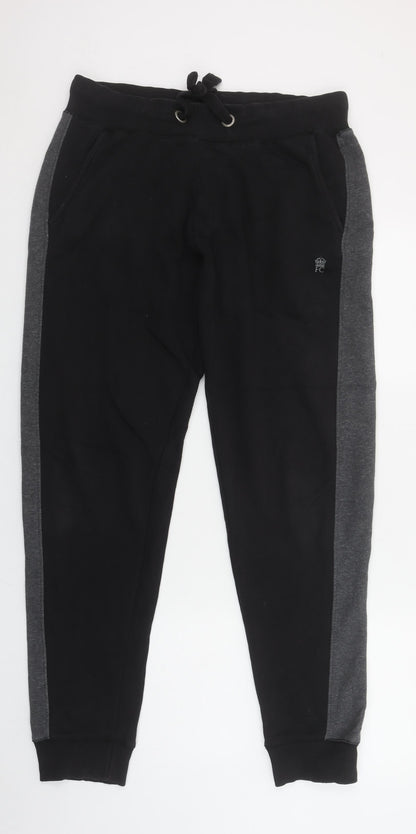 French Connection Men's Black Jogger Trousers Size L Cotton Blend