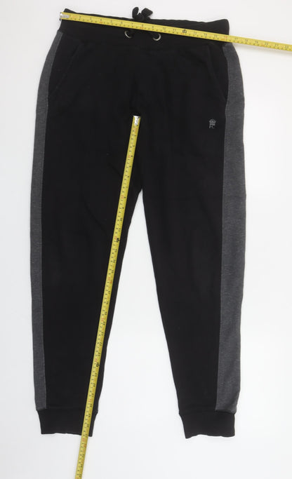 French Connection Men's Black Jogger Trousers Size L Cotton Blend