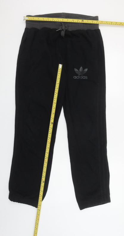 Adidas Mens Black L Fleece Sweatpants with Elastic Waist