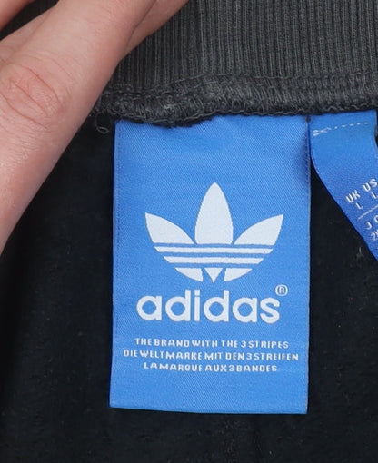 Adidas Mens Black L Fleece Sweatpants with Elastic Waist