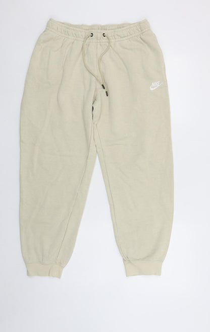 Nike Beige Women's M Fleece Sweatpants Tapered Joggers