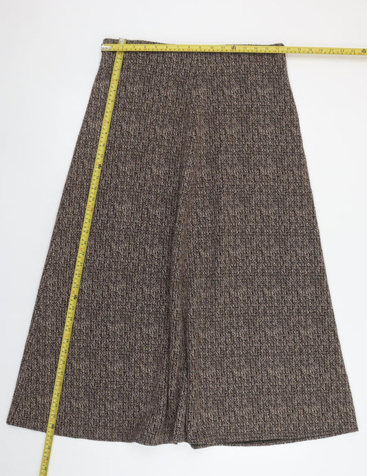 Nightingales Womens Brown A-Line Knit Midi Skirt Size 16