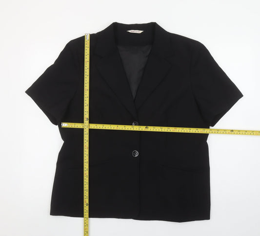 Bonmarché Womens Black Size 18 Short Sleeve Two-Button Blazer