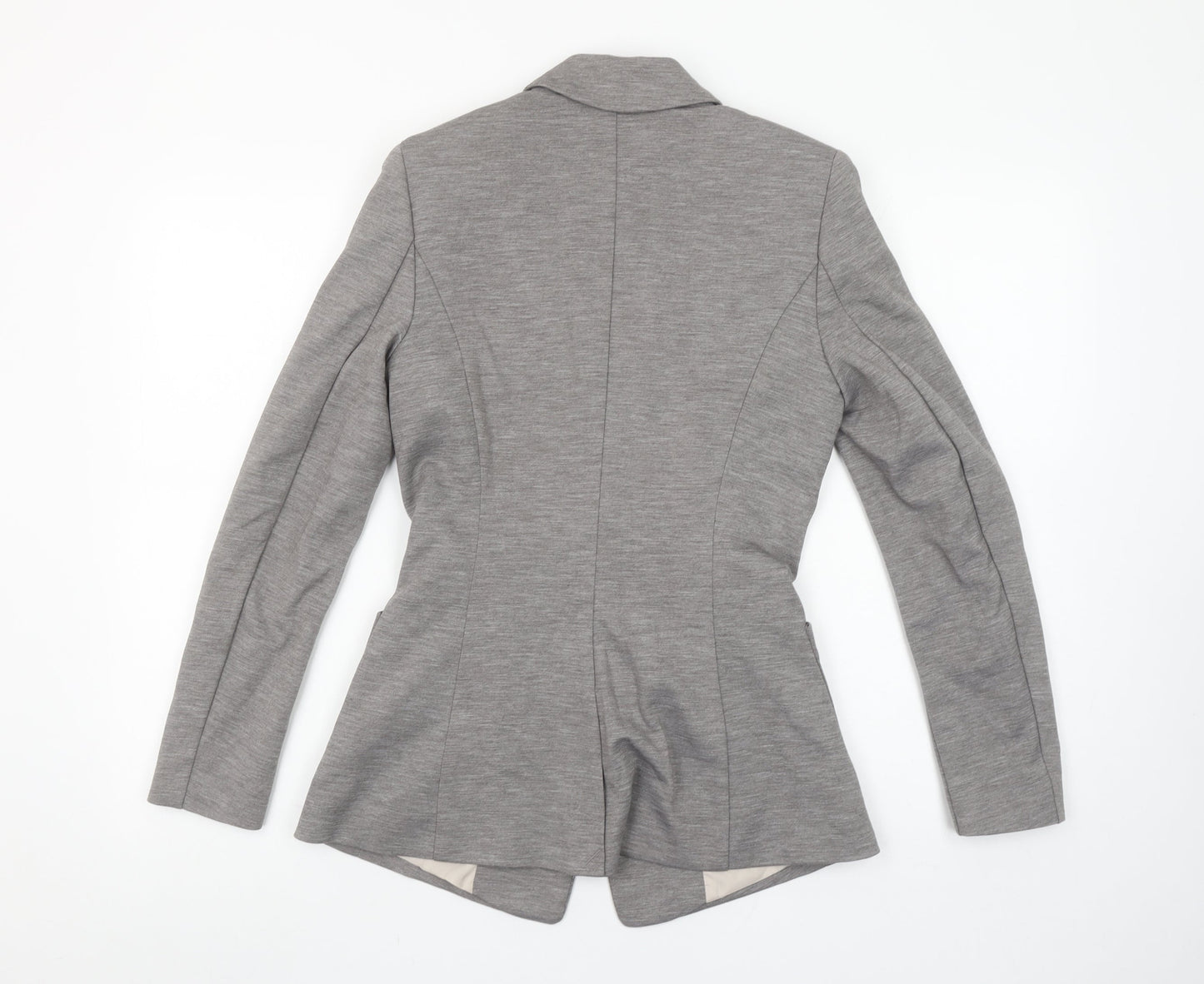 H&M Women's Grey Regular Fit Two-Button Blazer Jacket Size 8