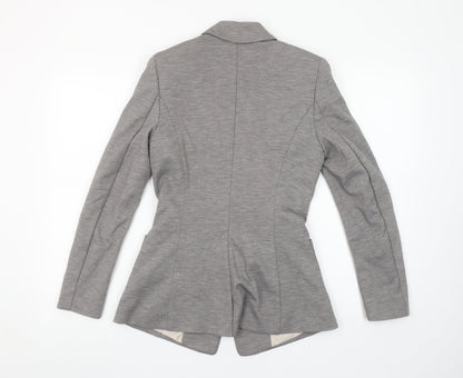 H&M Women's Grey Regular Fit Two-Button Blazer Jacket Size 8