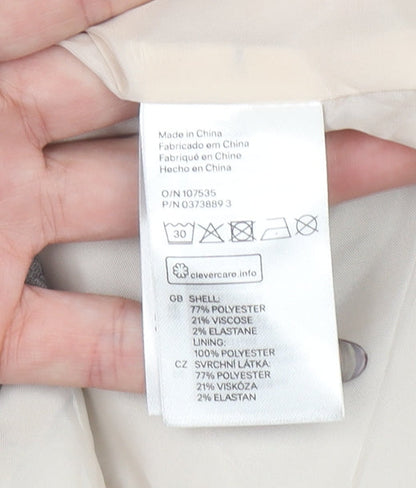 H&M Women's Grey Regular Fit Two-Button Blazer Jacket Size 8