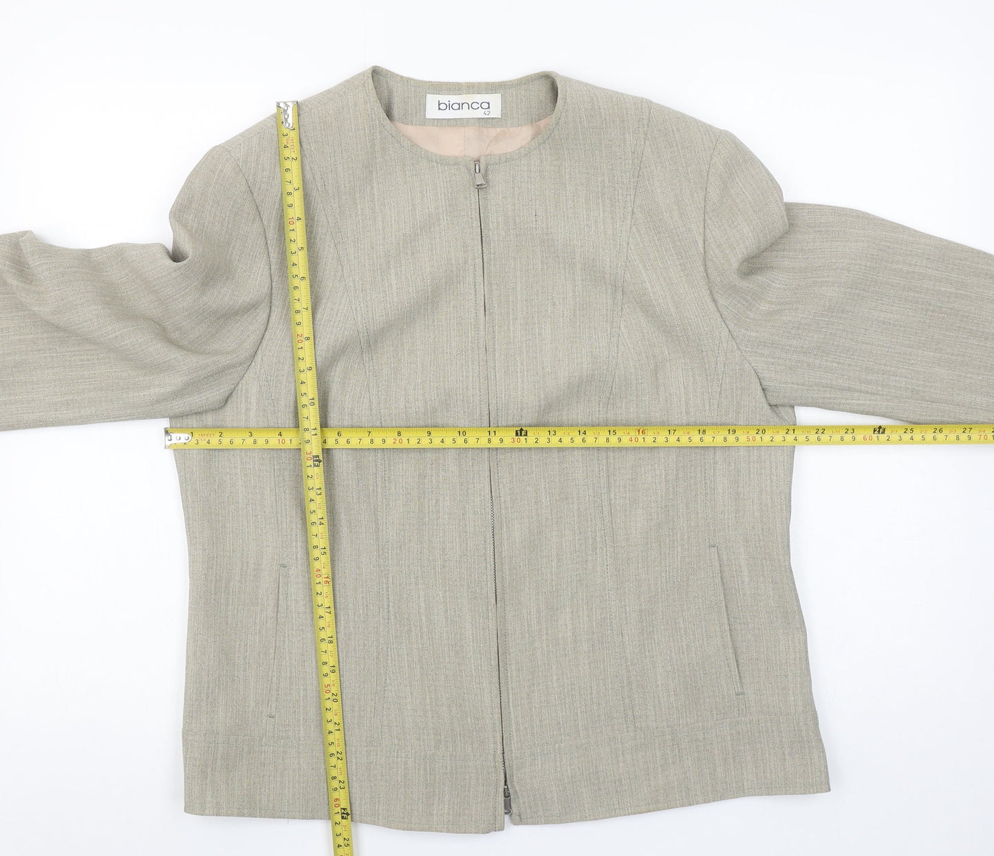 Womens UK Size 14 Bianca Regular Beige Suit Jacket