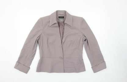 Principles Collection Womens Beige Single-Breasted Suit Jacket Size 12