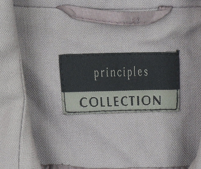 Principles Collection Womens Beige Single-Breasted Suit Jacket Size 12