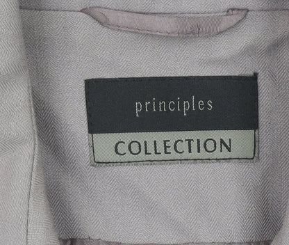 Principles Collection Womens Beige Single-Breasted Suit Jacket Size 12