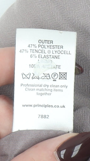 Principles Collection Womens Beige Single-Breasted Suit Jacket Size 12