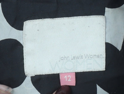 John Lewis Women Black Wool Cashmere Blend Pea Coat Size 12