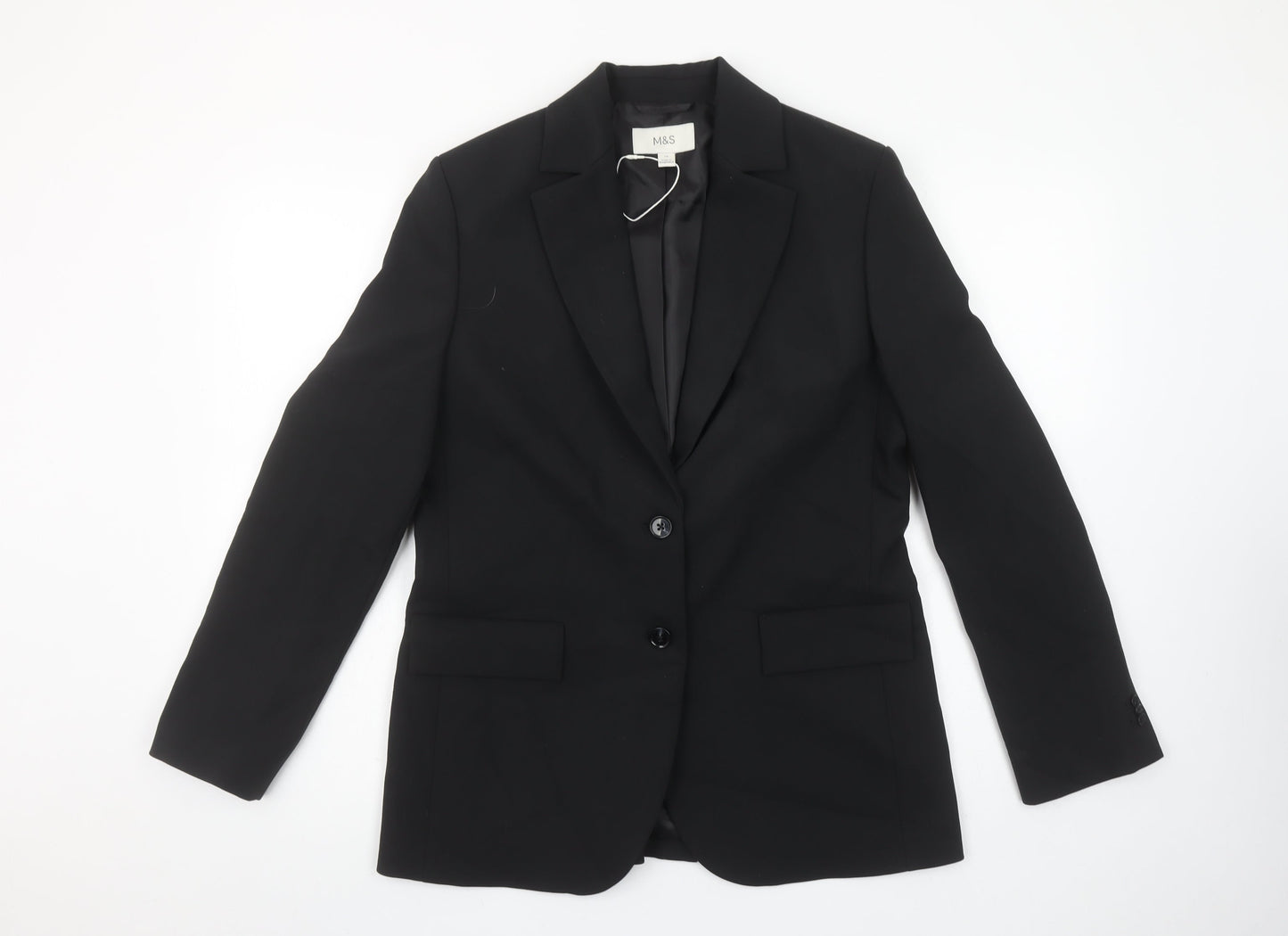 Marks and Spencer Women’s Black Size 10 Regular Fit Blazer