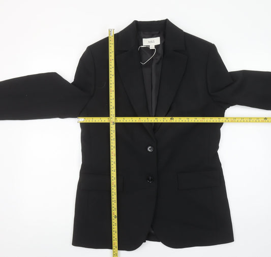 Marks and Spencer Women’s Black Size 10 Regular Fit Blazer