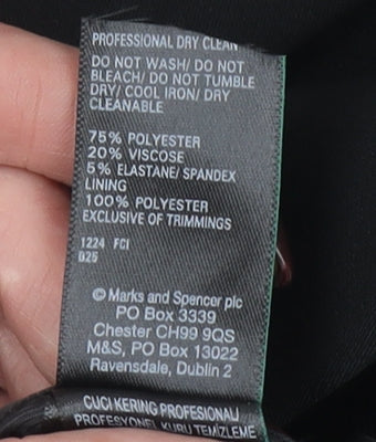 Marks and Spencer Women’s Black Size 10 Regular Fit Blazer