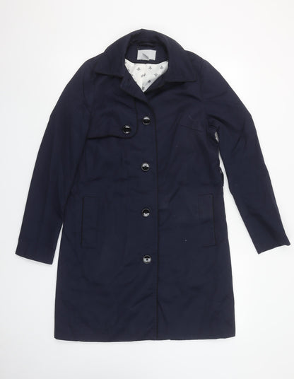 Womens UK Size 8 H&M Blue Trench Coat