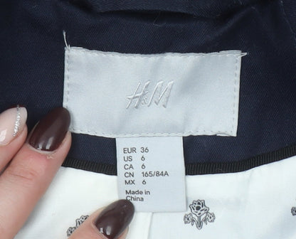 Womens UK Size 8 H&M Blue Trench Coat