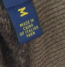 Polo Ralph Lauren Men's Brown Wool Herringbone Henley Jumper M