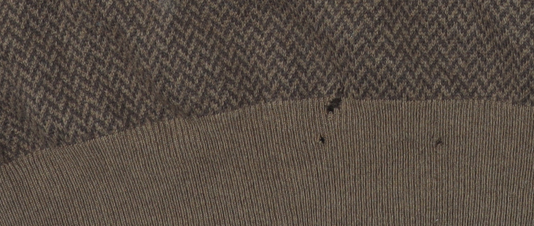 Polo Ralph Lauren Men's Brown Wool Herringbone Henley Jumper M