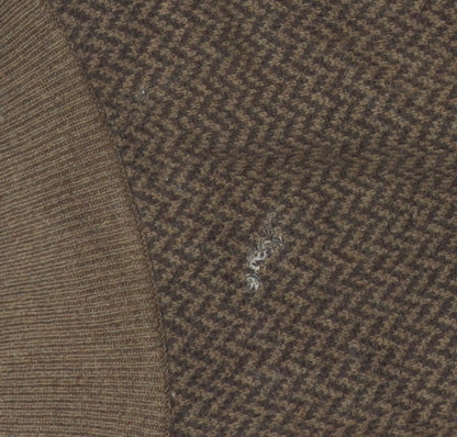 Polo Ralph Lauren Men's Brown Wool Herringbone Henley Jumper M