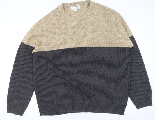 F&F Womens Beige Grey Knit Pullover Jumper 3XL Crew Neck Acrylic