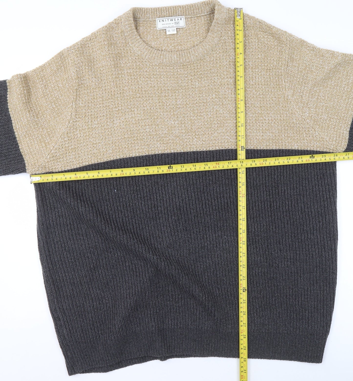 Womens UK Size 3XL F&F Beige Pullover Jumper