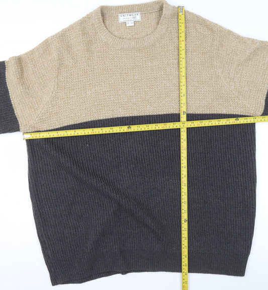 F&F Womens Beige Grey Knit Pullover Jumper 3XL Crew Neck Acrylic