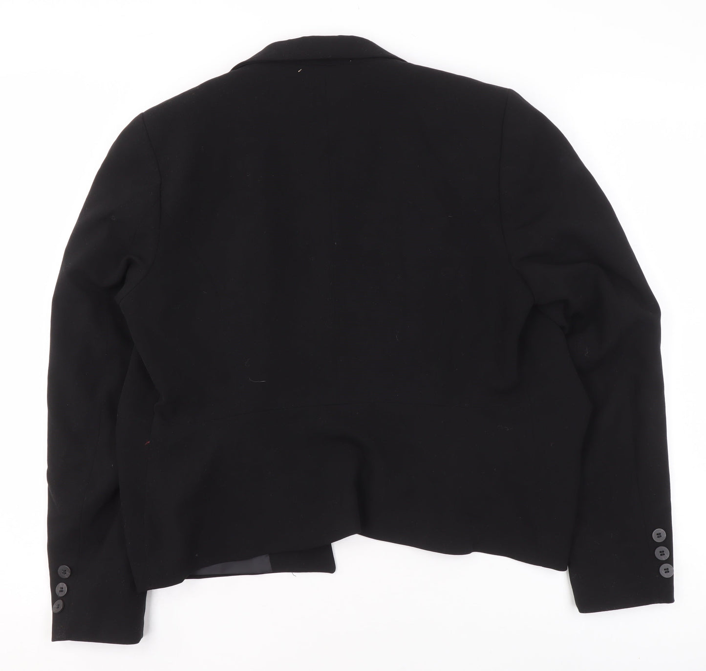 H&M Women’s Black Blazer Jacket Size 14 Tailored Single-Breasted Workwear