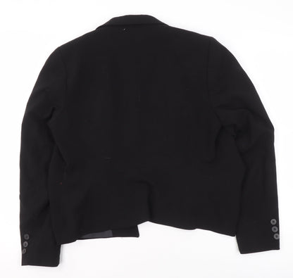 H&M Women’s Black Blazer Jacket Size 14 Tailored Single-Breasted Workwear