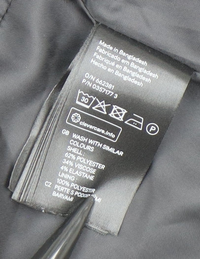 H&M Women’s Black Blazer Jacket Size 14 Tailored Single-Breasted Workwear