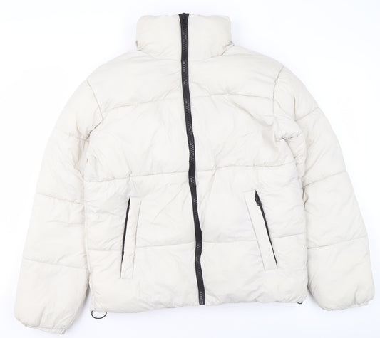 Primark Womens Ivory XS Puffer Jacket Insulated Lightweight Winter Coat