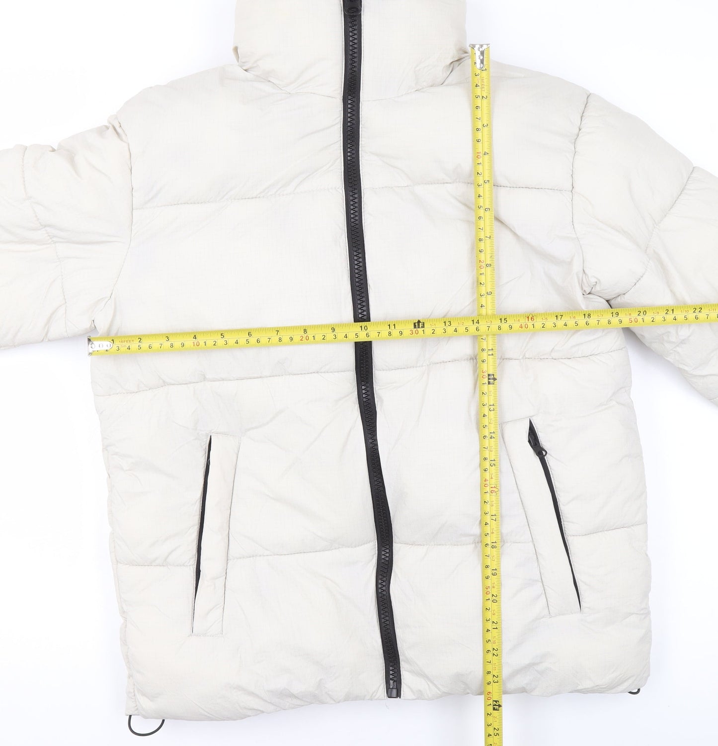Womens UK Size XS Primark Ivory Puffer Jacket