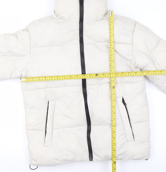 Primark Womens Ivory XS Puffer Jacket Insulated Lightweight Winter Coat