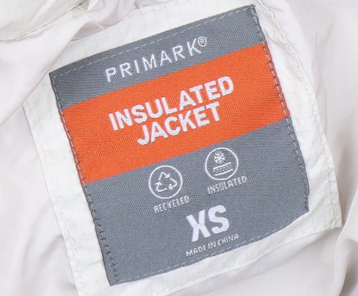 Womens UK Size XS Primark Ivory Puffer Jacket