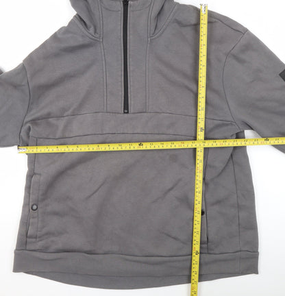 U.S. Athletic Men's Grey 2XL Hooded 1/4 Zip Fleece Jacket