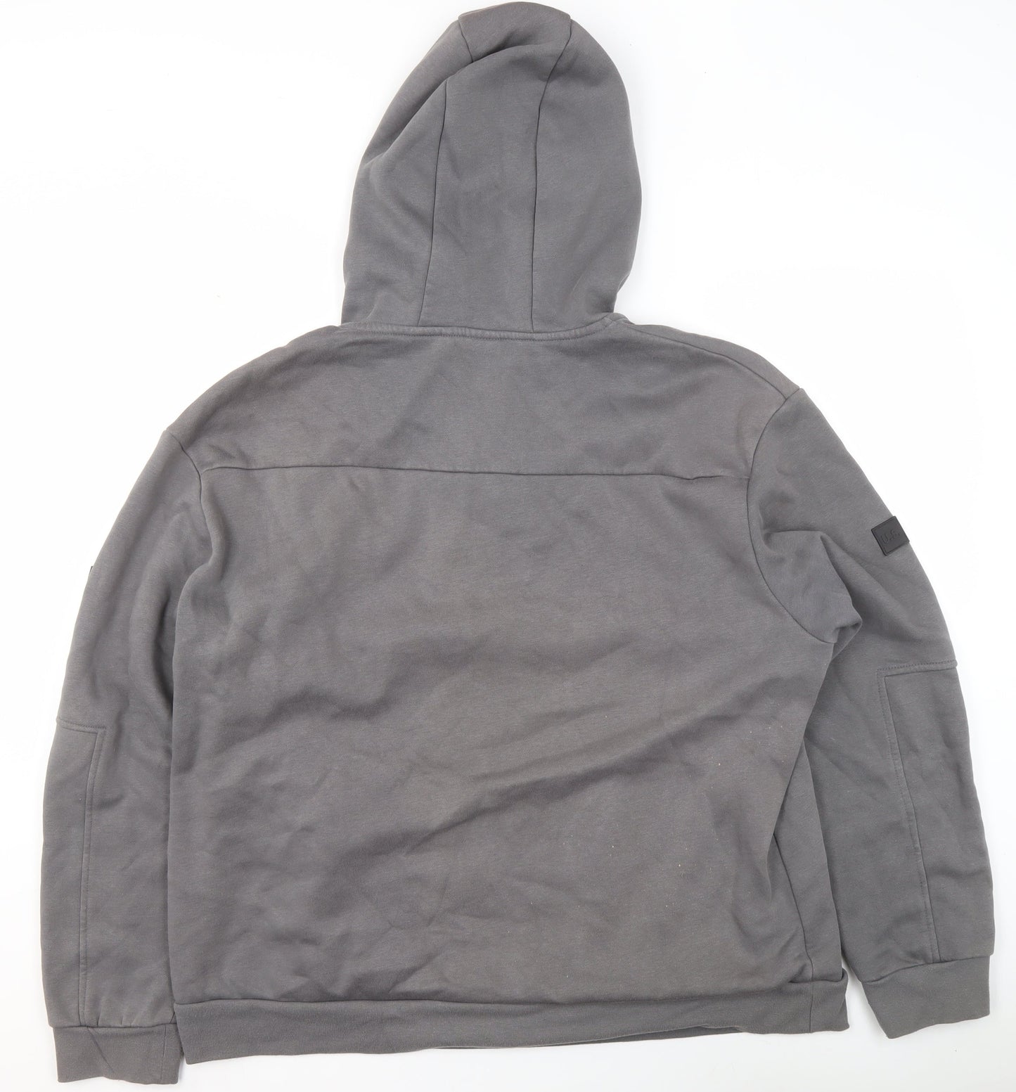 U.S. Athletic Men's Grey 2XL Hooded 1/4 Zip Fleece Jacket