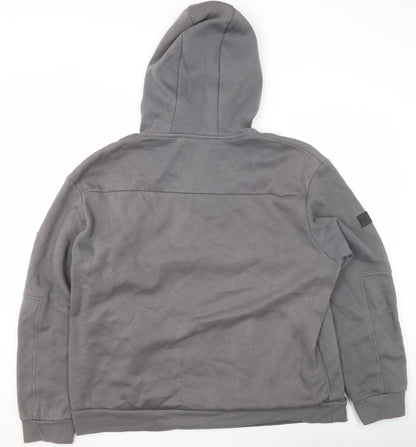 U.S. Athletic Men's Grey 2XL Hooded 1/4 Zip Fleece Jacket