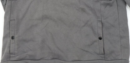 U.S. Athletic Men's Grey 2XL Hooded 1/4 Zip Fleece Jacket