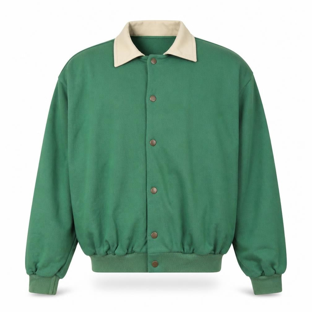 Hemingway Men’s Green Cotton Blend Golf Embroidered Collared Sweatshirt L