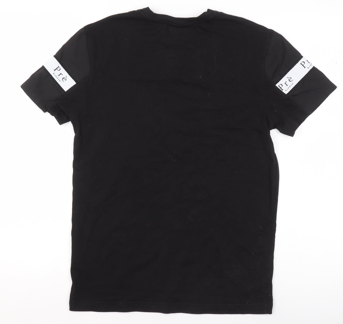 Unisex Adults UK Size XS Prè London Black Basic T-Shirt