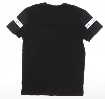 Unisex Adults UK Size XS Prè London Black Basic T-Shirt