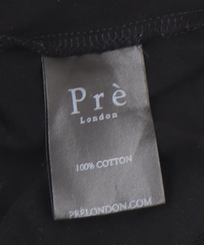 Unisex Adults UK Size XS Prè London Black Basic T-Shirt