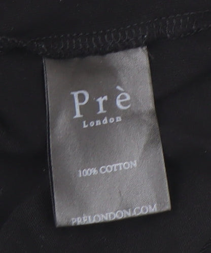 Unisex Adults UK Size XS Prè London Black Basic T-Shirt