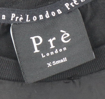 Unisex Adults UK Size XS Prè London Black Basic T-Shirt
